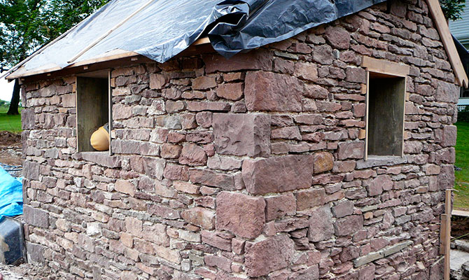 Stone springhouse renovation